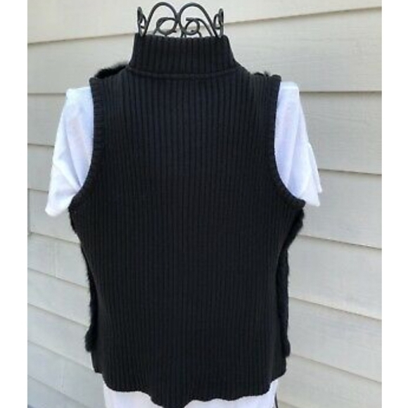 Black rabbit fur vest - Picture 4 of 7